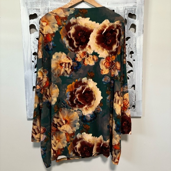 Bryn Walker Gabo Green Floral Scoop Neckline Tunic NWOT - Picture 4 of 9